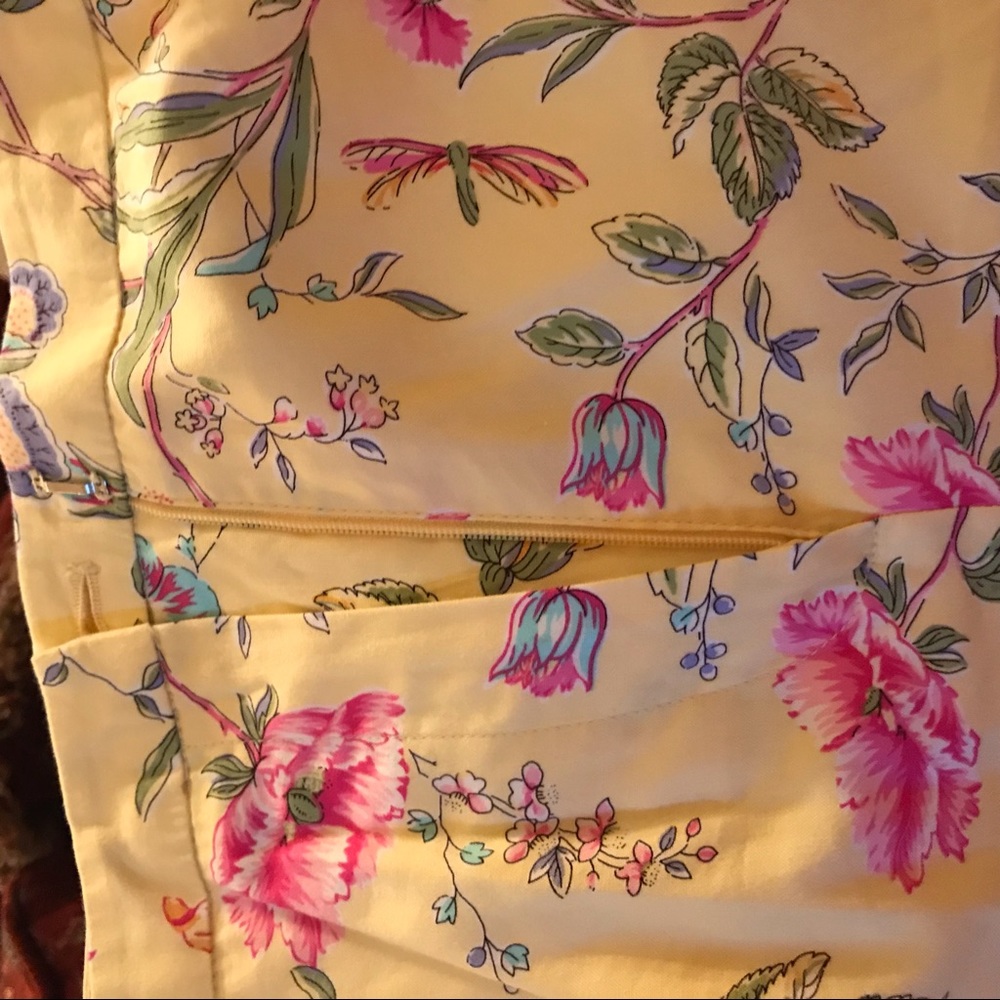 Talbots Flowered Yellow Pants - image 3